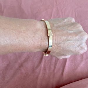 Tory Burch rose gold logo bracelet
